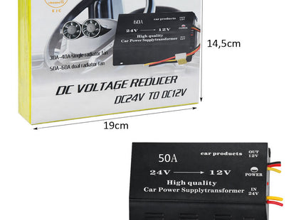 Συσκευασία EJC car power supply transformer 24V σε 12V 50A