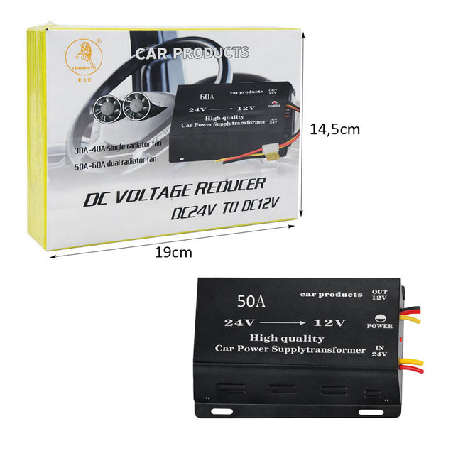 Συσκευασία EJC car power supply transformer 24V σε 12V 50A