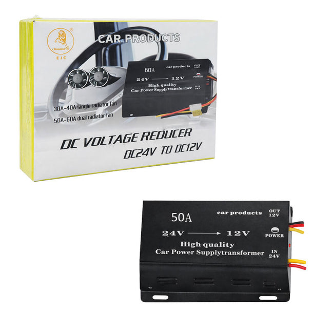 EJC DC Voltage Reducer DC24V to DC12V 50A με συσκευή και κουτί
