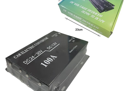 EJC DC voltage reducer 100A με πράσινη συσκευασία και διαστάσεις 23cm x 16cm