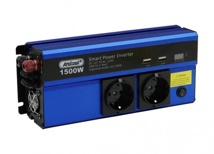 Andowl QY-7012 inverter αυτοκινήτου 1500W με δύο πρίζες Σούκο και USB
