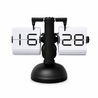 ONE FASHION F-601-1 μαύρο flip επιτραπέζιο ρολόι με λευκές κάρτες