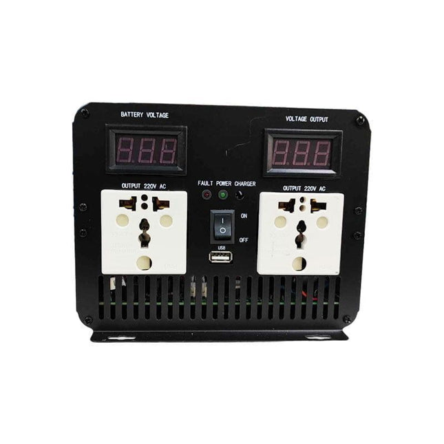 EJC inverter 2000W με δύο πρίζες 220V AC USB και ψηφιακές ενδείξεις