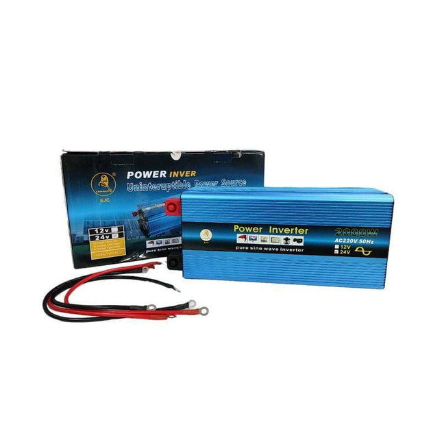 EJC pure sine wave power inverter 2000W 24V με συσκευασία και καλώδια
