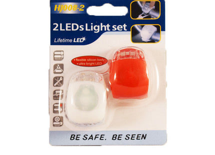 Σετ 2 LED φώτων ποδηλάτου κόκκινο και λευκό για χρήση στην Ελλάδα