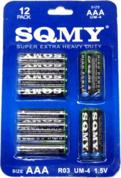 SQMY Super Extra Heavy Duty Μπαταρίες AAA 1.5V 12τμχ
