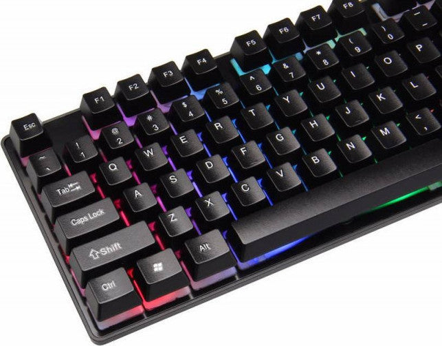 ενσύρματο gaming πληκτρολόγιο με φωτισμό και Αγγλικό US layout για gaming setup και καθημερινή χρήση σε υπολογιστή