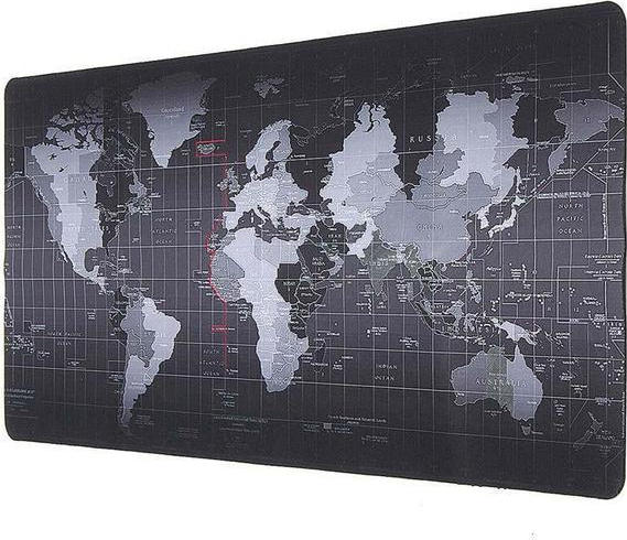 World Map Gaming Mouse Pad Μαύρο XL / XXL / XXXL