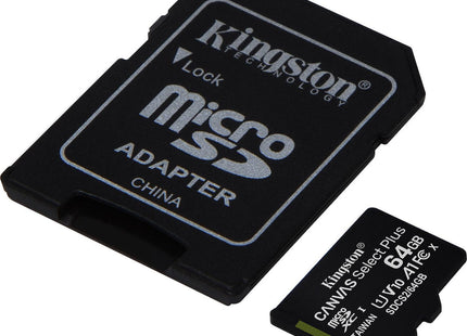 Kingston Canvas Select Plus microSDXC 64GB Class 10 U1 V10 A1 UHS-I με SD Adapter