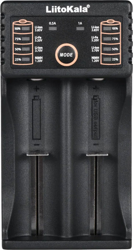 LiitoKala LII-202 USB Φορτιστής 2 Θέσεων για Li-ion Ni-MH Ni-Cd