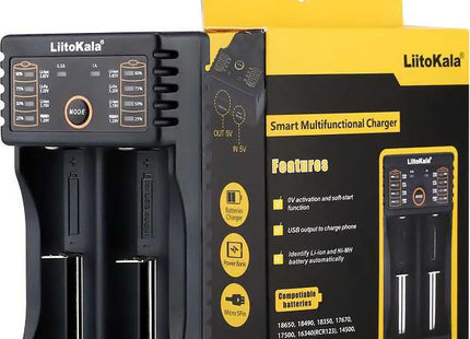 USB φορτιστής μπαταριών 2 θέσεων για φόρτιση Li-ion, Ni-MH και Ni-Cd μπαταριών διαφορετικών μεγεθών