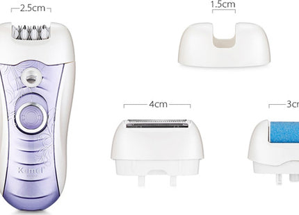 Kemei KM-3012 Σετ Αποτρίχωσης 3 σε 1 για Σώμα και Μπικίνι Μωβ