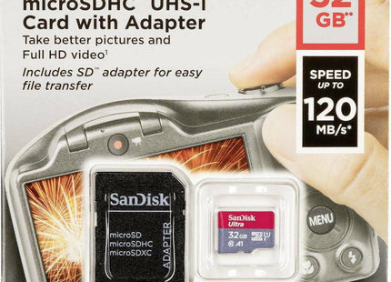 κάρτα μνήμης microSDHC 32GB με αντάπτορα SD για smartphone, tablet, φωτογραφικές μηχανές και συσκευές που υποστηρίζουν microSD