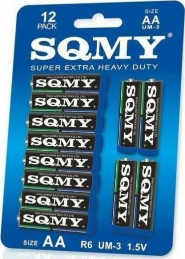 SQMY Super Extra Heavy Duty Μπαταρίες Zinc AA 1.5V 12τμχ