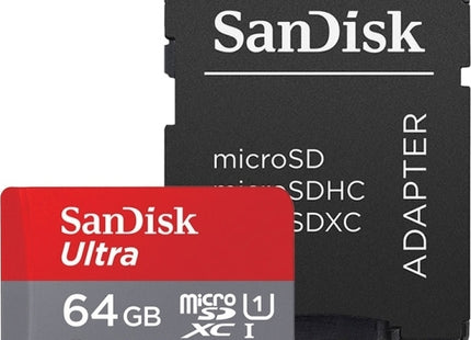 Κάρτες Μνήμης microSD SanDisk Ultra microSDXC 64GB Class 10 U1 A1 UHS-I με SD Adapter