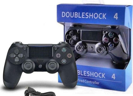 Μαύρο χειριστήριο PS4 με αναλογικά sticks και εργονομικό σχήμα