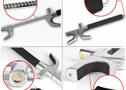 αντικλεπτικό μπαστούνι τιμονιού NTK621 ασημί μαύρο με κλειδιά