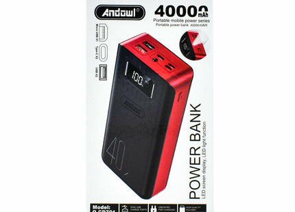 Andowl Q-CD701 Power Bank 40000mAh με Ψηφιακή Οθόνη LED Power Banks