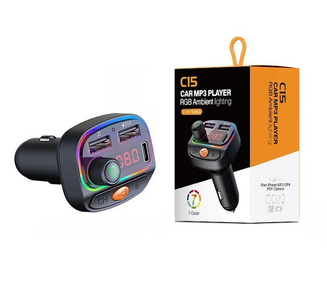 FM Transmitters Αυτοκινήτου FM Transmitter Αυτοκινήτου C15 με Bluetooth USB και Type-C