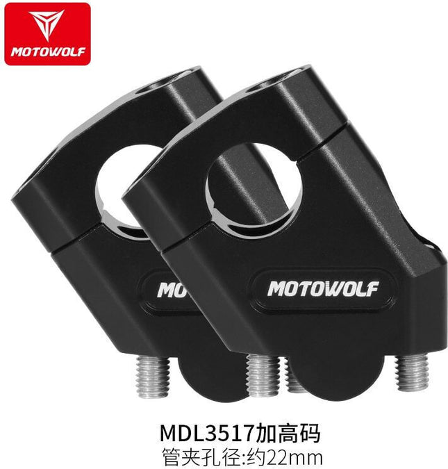 Motowolf 3517MDL μαύροι αποστάτες τιμονιού 22mm