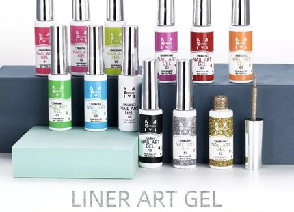 Nail Art Gel Mobray Nail Art Gel Liner Σετ 12 Χρωμάτων UV/LED