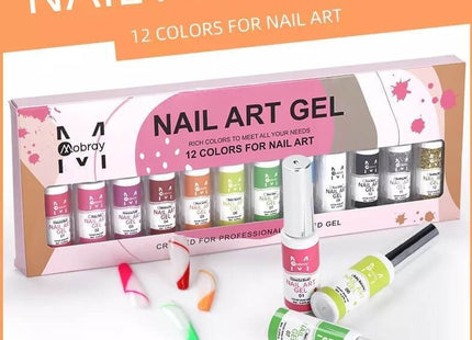 Mobray Nail Art Gel Liner Σετ 12 Χρωμάτων UV/LED