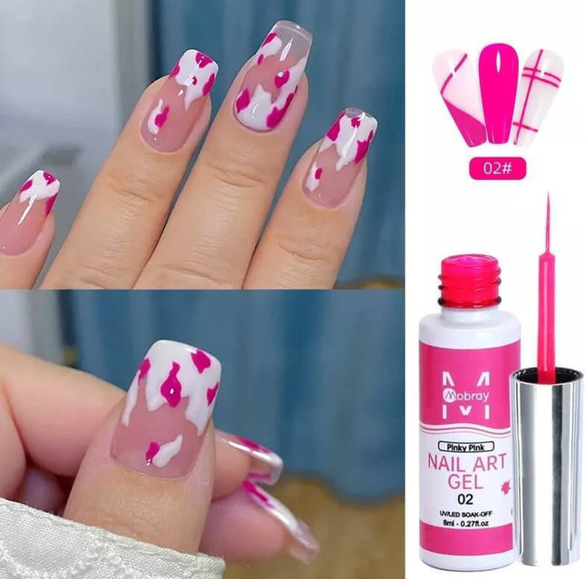 σετ nail art gel liner με λεπτό πινελάκι για λεπτές γραμμές, σχέδια και διακόσμηση νυχιών