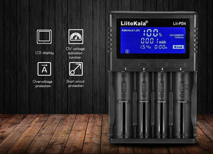 Φορτιστές Μπαταριών LiitoKala LII-PD4 Φορτιστής 4 Θέσεων με Οθόνη για Li-ion Ni-MH Ni-Cd