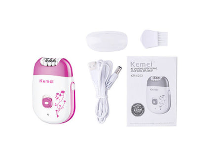 Kemei KM-6203 Επαναφορτιζόμενη Αποτριχωτική Μηχανή Epilator Σώματος