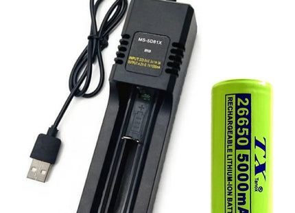 USB φορτιστής μπαταριών Li-ion μίας θέσης για φόρτιση 18650, 21700, 16340, 26650 και άλλων συμβατών Li-ion