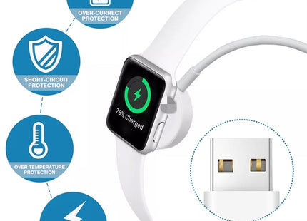 Μαγνητικό Καλώδιο Φόρτισης Apple Watch 1m Fast Charge USB Λευκό Αξεσουάρ Wearables