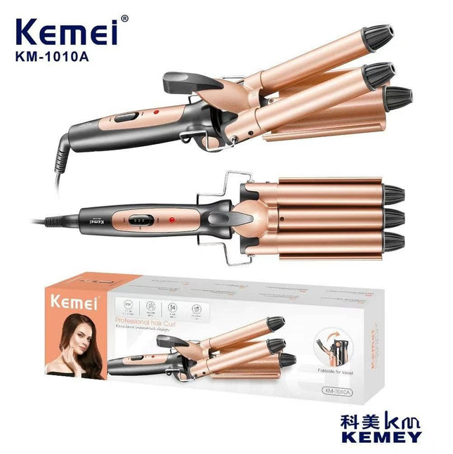 Kemei KM-1010A Τριπλό Ψαλίδι Μαλλιών για Κυματιστά Μαλλιά 90W