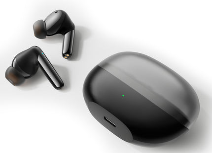 Joyroom JR-BB1 μαύρα ασύρματα ακουστικά με θήκη και USB-C θύρα
