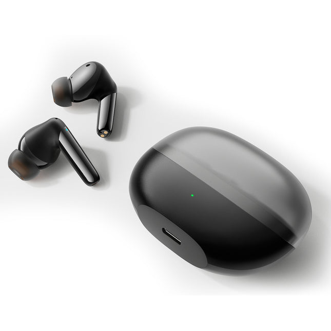 Joyroom JR-BB1 μαύρα ασύρματα ακουστικά με θήκη και USB-C θύρα