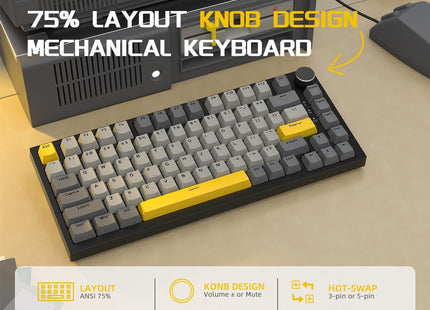 Μηχανικά Πληκτρολόγια Ajazz AK820 Μηχανικό Gaming Πληκτρολόγιο 75% RGB Αγγλικό US