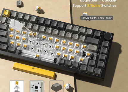 Ajazz AK820 Μηχανικό Gaming Πληκτρολόγιο 75% RGB Αγγλικό US