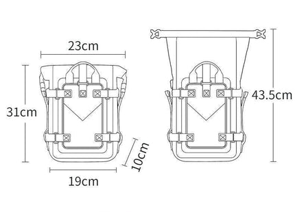 Motowolf Αδιάβροχη Τσάντα Μοτοσυκλέτας 8L Πλαϊνό Σαμάρι Μαύρο για μοτοσυκλέτα