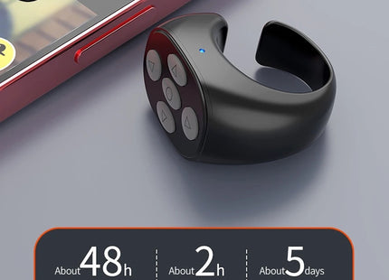 Επαναφορτιζόμενο Bluetooth δαχτυλίδι με θήκη φόρτισης μαύρο