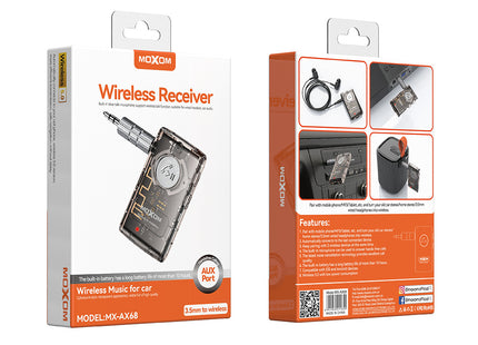 Moxom MX-AX68 ασύρματος δέκτης ήχου 3.5mm με hands-free
