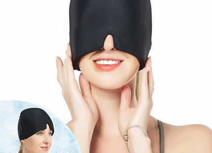 Μάσκα gel για μάτια σε μαύρο χρώμα με εφαρμογή στο πρόσωπο
