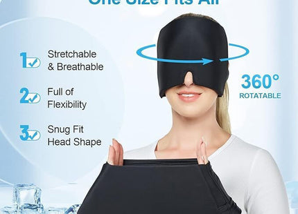 Ελαστική μαύρη μάσκα gel για μάτια με εφαρμογή one size