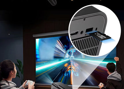 HCS350 Pro Gaming Projector WiFi6 4K Android 12 με 2 Χειριστήρια Home Cinema Κονσόλες Παιχνιδιών για Ηλεκτρονικά Παιδικά Παιχνίδια