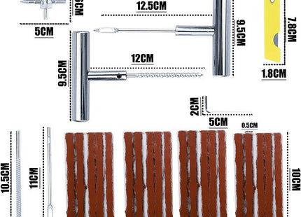 Κιτ Επισκευής Ελαστικών Tubeless 27 Τεμαχίων με T-Handle για αυτοκίνητο