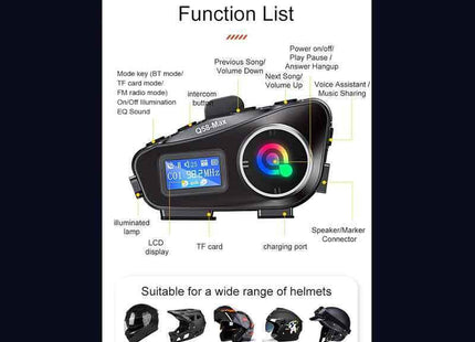 Ενδοεπικοινωνία Μηχανής Ασύρματο Bluetooth Κράνους Q58 για Ενδοεπικοινωνία Μοτοσυκλέτας