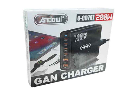Μαύρη βάση φόρτισης Andowl 200W για κινητά tablet και laptop