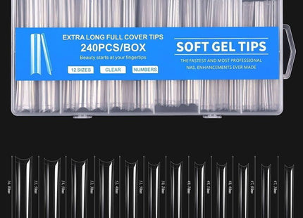 Διάφανα Soft Gel Tips Νυχιών Extra Long 240τμχ