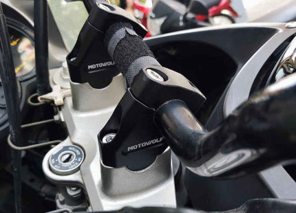 Motowolf 3517MDL μαύροι αποστάτες τιμονιού 22mm
