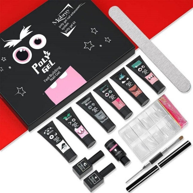 Mobray Poly Gel Kit Νυχιών 6 Χρώματα 15g με Dual Tips
