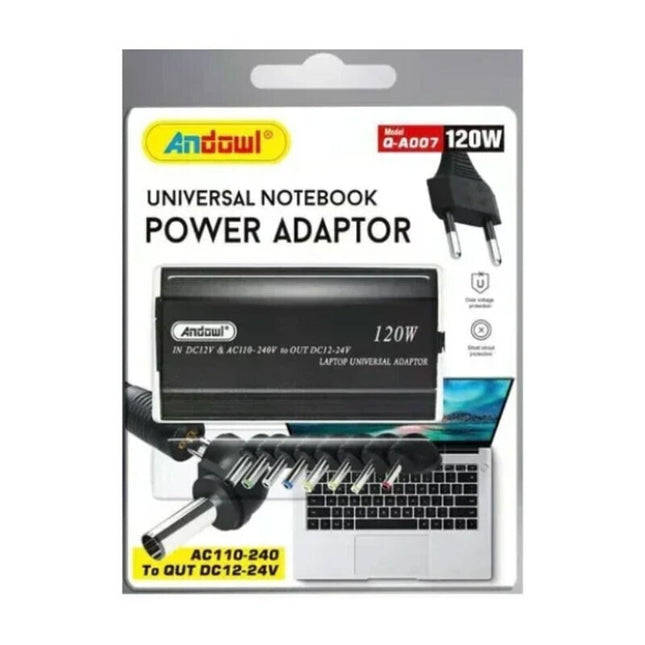 Andowl Q-A007 laptop universal adaptor 120W DC 12-24V
