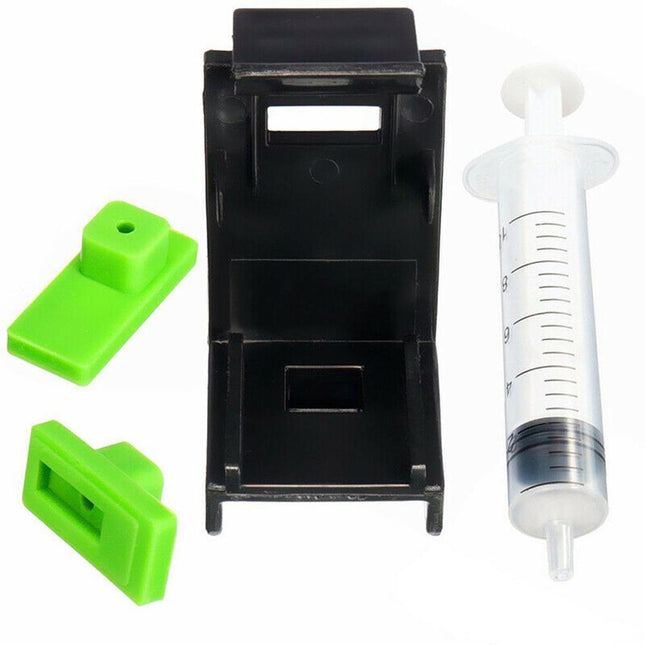 Clip αποσυμπίεσης cartridge μελανιού με πράσινους αντάπτορες και σύριγγα